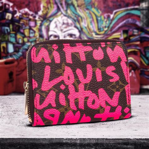 louis vuitton pink graffiti zippy wallet